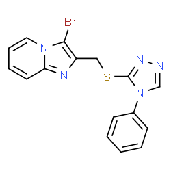 3-bromo-2-(((4-phenyl-4H-1,2,4-triazol-3-yl)thio)methyl)imidazo[1,2-a]pyridine structure