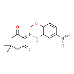 2-[(2-Methoxy-5-nitrophenyl)hydrazono]-5,5-dimethyl-1,3-cyclohexanedione结构式