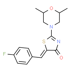 2-(2,6-dimethyl-4-morpholinyl)-5-(4-fluorobenzylidene)-1,3-thiazol-4(5H)-one结构式