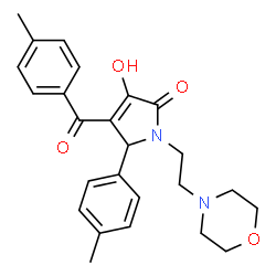 3-hydroxy-4-(4-methylbenzoyl)-1-(2-morpholinoethyl)-5-(p-tolyl)-1,5-dihydro-2H-pyrrol-2-one Structure