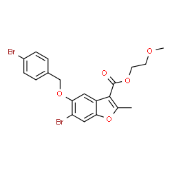 2-methoxyethyl 6-bromo-5-((4-bromobenzyl)oxy)-2-methylbenzofuran-3-carboxylate结构式