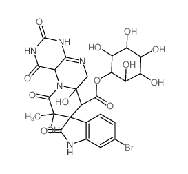 D-myo-Inositol,4-[(3S,6'aR,7'S,9'R)-6-bromo-1,1',2,2',3',4',5',6',6'a,7',9',10'-dodecahydro-6'a,9'-dihydroxy-9'-methyl-1',2,3',10'-tetraoxospiro[3H-indole-3,8'-[8H]pyrido[1,2-f]pteridine]-7'-carboxyla Structure