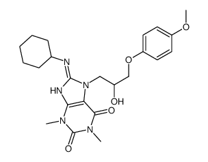 8-(cyclohexylamino)-7-[2-hydroxy-3-(4-methoxyphenoxy)propyl]-1,3-dimethylpurine-2,6-dione Structure