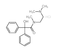 Benzeneacetamide, N-[2-(dimethylamino)ethyl]-a-hydroxy-N-methyl-a-phenyl-,hydrochloride (1:1)结构式