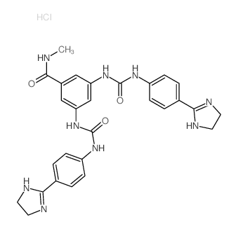 3,5-bis[[4-(4,5-dihydro-1H-imidazol-2-yl)phenyl]carbamoylamino]-N-methyl-benzamide结构式