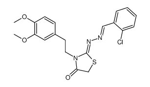 2-Chlorobenzaldehyde [3-[2-(3,4-dimethoxyphenyl)ethyl]-4-oxothiazolidin-2-ylidene]hydrazone结构式