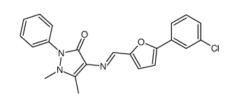 4-[[5-(3-chlorophenyl)furan-2-yl]methylideneamino]-1,5-dimethyl-2-phenylpyrazol-3-one Structure