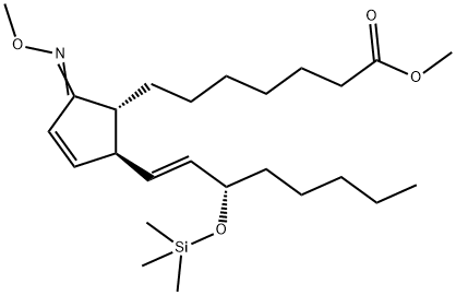 (13E,15S)-9-(Methoxyimino)-15-[(trimethylsilyl)oxy]-10,13-prostadien-1-oic acid methyl ester结构式