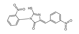 (5Z)-3-(2-nitrophenyl)-5-[(3-nitrophenyl)methylidene]-2-sulfanylideneimidazolidin-4-one结构式