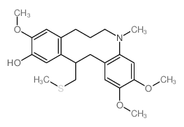 2,3,10-Trimethoxy-5-methyl-13-((methylthio)methyl)-5,6,7,8,13,14-hexahydrodibenzo[b,f]azecin-11-ol结构式