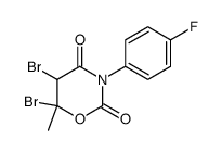 5,6-dibromo-3-(4-fluoro-phenyl)-6-methyl-[1,3]oxazinane-2,4-dione Structure