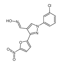 1-(3-chloro-phenyl)-3-(5-nitro-furan-2-yl)-1H-pyrazole-4-carbaldehyde oxime Structure