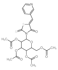 4-Thiazolidinone,5-(3-pyridinylmethylene)-3-(2,3,4,6-tetra-O-acetyl-b-D-glucopyranosyl)-2-thioxo-结构式