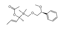 (1S,E)-1-({[(2S)-2-methoxy-2-phenylethoxy]methyl}(dimethyl)silyl)-1-methylbut-2-enyl acetate Structure