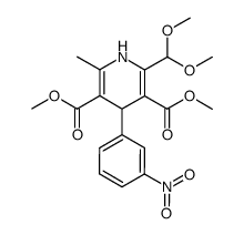 2-dimethoxymethyl-6-methyl-4-(3-nitro-phenyl)-1,4-dihydro-pyridine-3,5-dicarboxylic acid dimethyl ester结构式