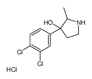 3-(3,4-dichlorophenyl)-2-methylpyrrolidin-3-ol,hydrochloride Structure