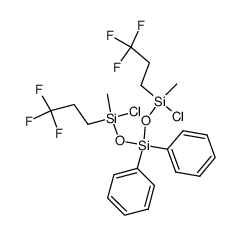 1,5-dichloro-1,5-dimethyl-3,3-diphenyl-1,5-bis(3,3,3-trifluoropropyl)trisiloxane Structure