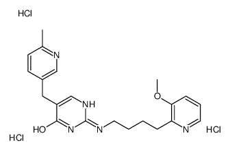 2-[4-(3-methoxypyridin-2-yl)butylamino]-5-[(6-methylpyridin-3-yl)methyl]-1H-pyrimidin-6-one,trihydrochloride Structure