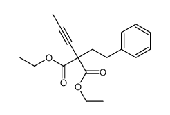 diethyl 2-(2-phenylethyl)-2-prop-1-ynylpropanedioate Structure