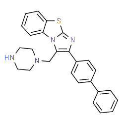 2-BIPHENYL-4-YL-3-PIPERAZIN-1-YLMETHYLBENZO[D]IMIDAZO[2,1-B]THIAZOLE结构式