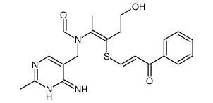 N-[(4-Amino-2-methyl-5-pyrimidinyl)methyl]-N-[2-[(2-benzoylvinyl)thio]-4-hydroxy-1-methyl-1-butenyl]formamide structure