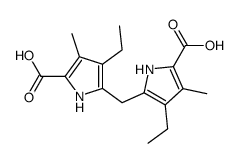 5-[(5-carboxy-3-ethyl-4-methyl-1H-pyrrol-2-yl)methyl]-4-ethyl-3-methyl-1H-pyrrole-2-carboxylic acid结构式