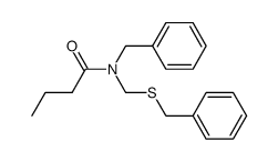 N-benzyl-N-((benzylthio)methyl)butyramide结构式