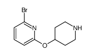 Pyridine, 2-bromo-6-(4-piperidinyloxy) Structure