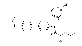 1-(3-chlorobenzyl)-5-(4-isopropoxyphenyl)indole-2-carboxylic acid ethyl ester Structure