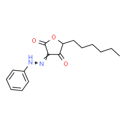 2,3,4(5H)-Furantrione,5-hexyl-,3-phenylhydrazone (5CI) structure