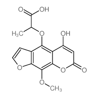 2-((5-Hydroxy-9-methoxy-7-oxo-7H-furo(3,2-g)chromen-4-yl)oxy)propanoic acid结构式