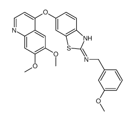 6-[(6,7-Dimethoxy-4-quinolinyl)oxy]-N-(3-methoxybenzyl)-1,3-benzo thiazol-2-amine Structure