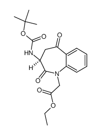 Ethyl 2-(3S-3-<<(1,1-Dimethylethoxy)carbonyl>amino>-2,5-dioxo-2,3,4,5-tetrahydro-1H-1-benzazepin-1-yl)-ethanoate Structure