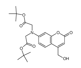 Glycine, N-[2-(1,1-dimethylethoxy)-2-oxoethyl]-N-[4-(hydroxyMethyl)-2-oxo-2H-1-benzopyran-7-yl]-, 1,1-dimethylethyl ester结构式