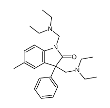 1,3-Bis-diethylaminomethyl-5-methyl-3-phenyl-1,3-dihydro-indol-2-one结构式