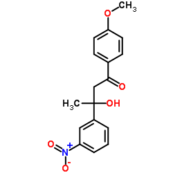 3-Hydroxy-1-(4-methoxyphenyl)-3-(3-nitrophenyl)-1-butanone结构式