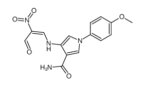 1-(4-Methoxy-phenyl)-4-((Z)-2-nitro-3-oxo-propenylamino)-1H-pyrrole-3-carboxylic acid amide结构式