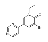 3-bromo-1-ethyl-5-pyrimidin-4-ylpyridin-2-one结构式