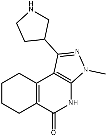3-甲基-1-(吡咯烷-3-基)-3,4,6,7,8,9-六氢-5H-吡咯并[3,4-C]异喹啉-5-酮结构式