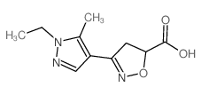 3-(1-乙基-5-甲基-1H-吡唑-4-基)-4,5-二氢异噁唑-5-羧酸结构式