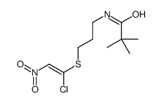 N-[3-(1-chloro-2-nitroethenyl)sulfanylpropyl]-2,2-dimethylpropanamide Structure