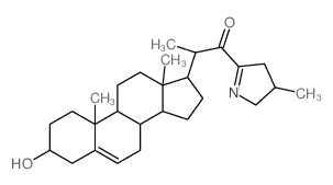 Pregn-5-en-21-one, 21- (4, 5-dihydro-4-methyl-3H-pyrrol-2-yl)-3-hydroxy-20-methyl-, [3.beta., 20S,21(R)]-结构式