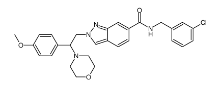 N-(3-Chlorobenzyl)-2-[2-(4-methoxyphenyl)-2-morpholin-4-ylethyl]-2H-indazole-6-carboxamide Structure