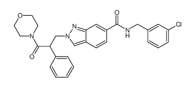N-(3-Chlorobenzyl)-2-(3-morpholin-4-yl-3-oxo-2-phenylpropyl)-2H-indazole-6-carboxamide结构式