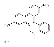 6-phenyl-5-propylphenanthridin-5-ium-3,8-diamine,bromide Structure