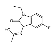 N-(1-Ethyl-5-fluoro-2-oxo-2,3-dihydro-1H-indol-3-yl)acetamide结构式