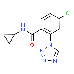 4-Chloro-N-cyclopropyl-2-(1H-tetrazol-1-yl)benzamide结构式