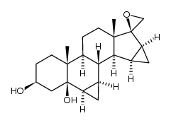 17,20-epoxy-3β,5-dihydroxy-6β,7β,15β,16β-dimethylene-5β-androstane Structure