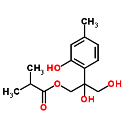 2,3-Dihydroxy-2-(2-hydroxy-4-methylphenyl)propyl 2-methylpropanoate结构式