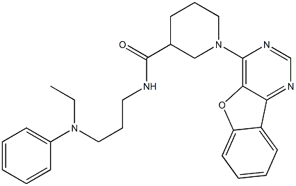 1-([1]benzofuro[3,2-d]pyrimidin-4-yl)-N-[3-(N-ethylanilino)propyl]piperidine-3-carboxamide结构式